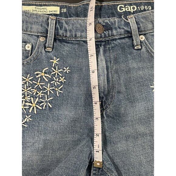 Gap 1969 Original Best Girlfriend Short Embroidered accent Size 28 (waist) - Picture 10 of 10